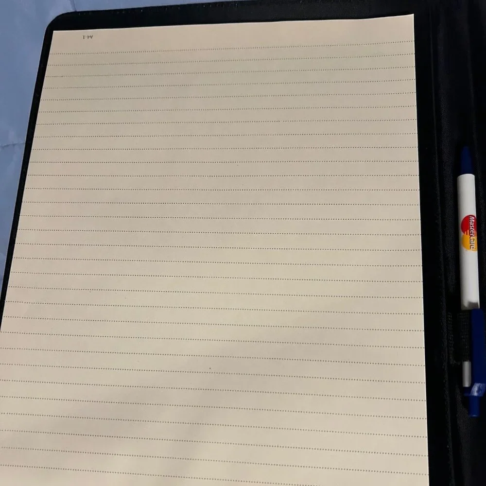 Black Folio Notepad Portfolio Organizer with Pockets, MasterCard-branded, EUC